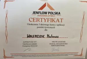 Jenflow Systems żywica certyfikat